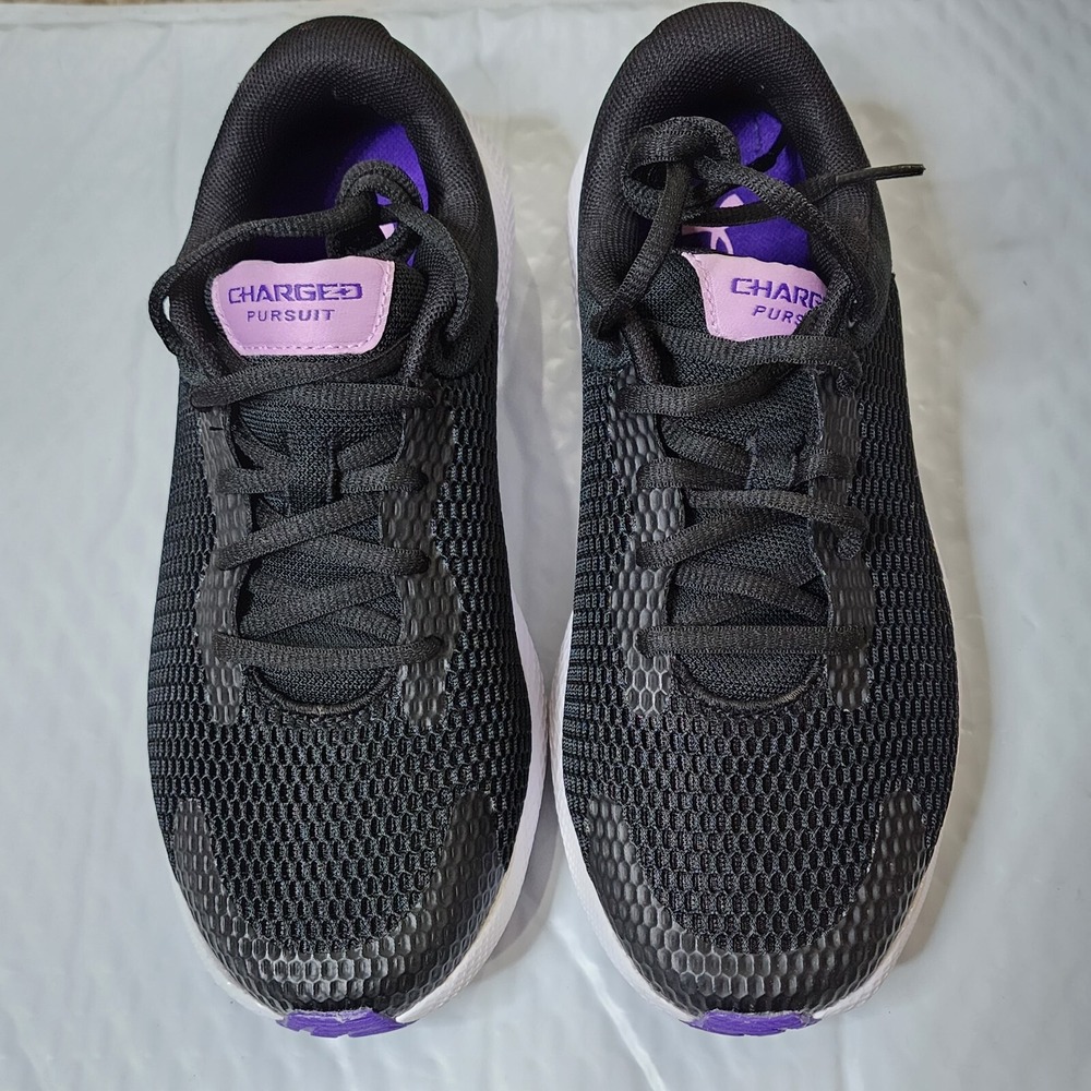 Under Armour Charged Pursuit 3 Black Pink Womens Running‎ Shoes Sneakers 4.5 - Picture 3 of 4